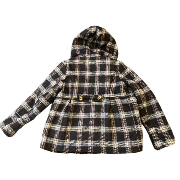 London Fog Girls Plaid Peacoat with Hood (Size 10/12) - Picture 2 of 5